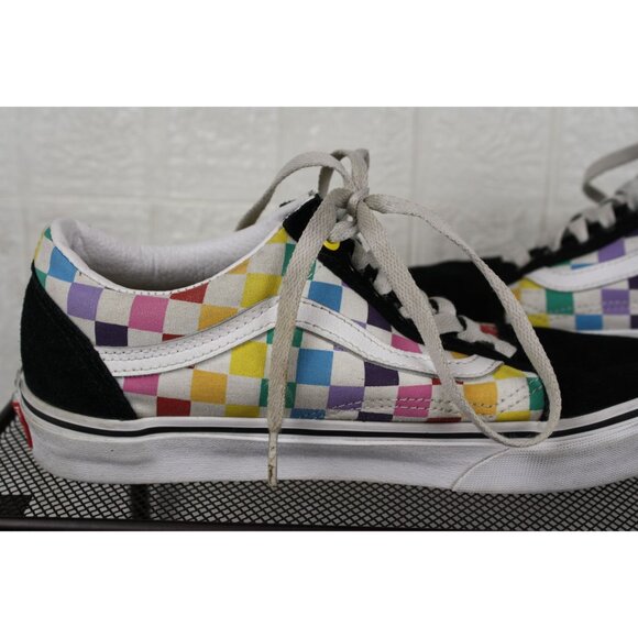 Vans Old Skool Rainbow Checkerboard Sneakers Size Men's 7 Women's 8.5 - Picture 8 of 8